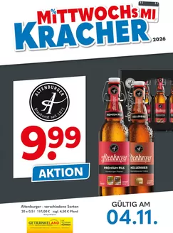 Getränkeland Prospekt | Mittwochskracher Altenburger 45 2026 | 2026-11-04T00:00:00.000Z - 2026-11-18T00:00:00.000Z