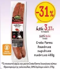 Creta Farms - λουκάνικα χωριάτικα πικάντικα