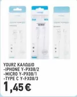 Iphone - ΚΑΛΩΔΙΟ -IPHONE Y-PX08/2 -MICRO Y-PX08/1 -TYPE C Y-PX08/3
