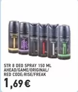 Red - DEO SPRAY 150 ML AHEAD/GAME/ORIGINAL/ RED CODE/RISE/FREAK