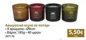 Αρωματικά κεριά σε ποτήρι