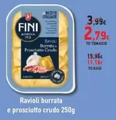 Ravioli burrata e prosciutto crudo