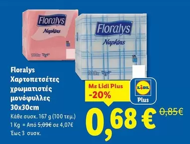 Χαρτοπετσέτες χρωματιστές