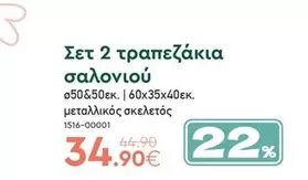 Σετ 2 τραπεζάκια σαλονιού