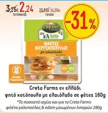 Creta Farms - ψητό κοτόπουλο με ελαιόλαδο σε φέτες