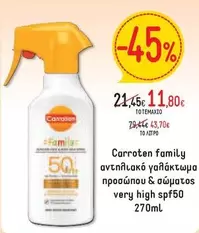 Family - αντηλιακό γαλάκτωμα προσώπου & σώματος very high spf50