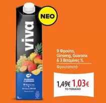 Viva - 9 Φρούτα, Ginseng, Guarana & 3 Βιταμίνες