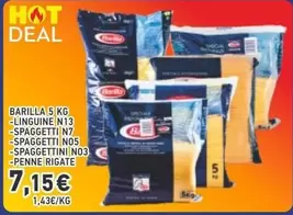 BARILLA 5 KG -LINGUINE N13 -SPAGHETTI N7 -SPAGHETTI N05 -SPAGHETTINI N03 -PENNE RIGATE