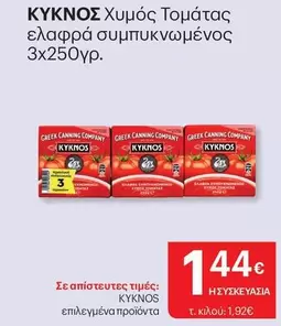 Χυμός Τομάτας ελαφρά συμπυκνωμένος