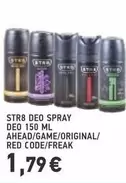 Red - STR8 DEO SPRAY DEO 150 ML AHEAD/GAME/ORIGINAL/RED CODE/FREAK