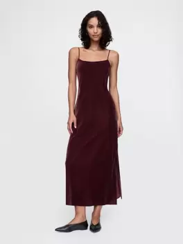 Ανακυκλωμένο Βελούδινο Maxi Slip Φόρεμα