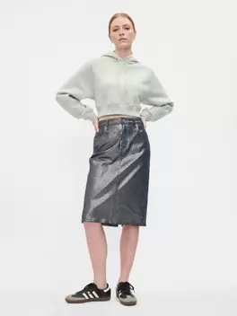 Shine Denim Midi Φούστα