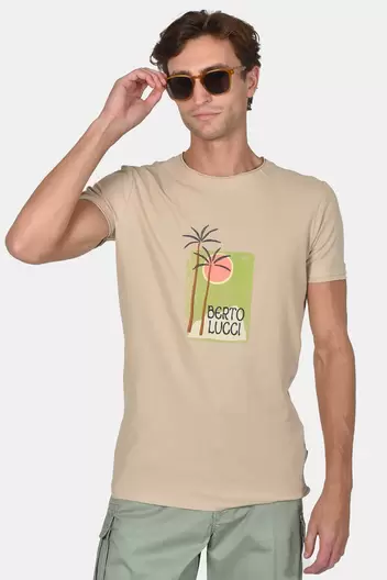 Ανδρικό Βαμβακερό T-shirt Με Στάμπα Φοίνικες - ΜΠΕΖ
