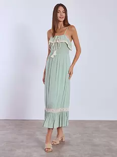 Dress maxi with textured polka dots
