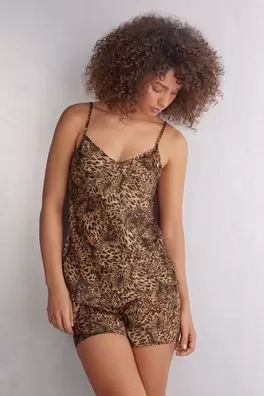 Τοπ από Σατέν Βισκόζη με Animal Print Always Glamo...