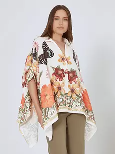 Shirt with butterflies and flowers