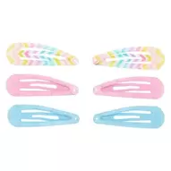 Claire's Club Pastel Pattern Snap Hair Clips - 6 Pack