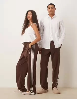 Adidas Originals Firebird track pants in brown