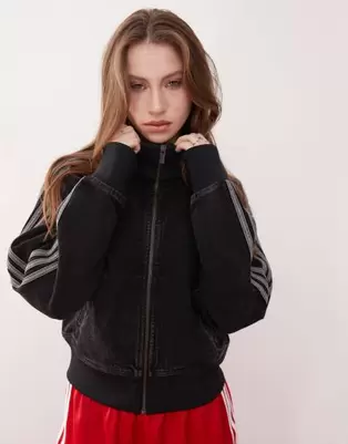 Adidas Originals Adicolor 90's denim track top in black