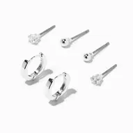 Silver Earring Stackables Set - 3 Pack