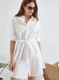 Shirtdress mini with linen