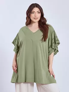 Top oversized with broderie details