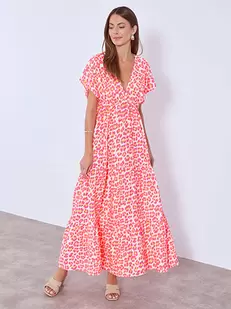 Dress maxi fluo leopard