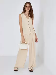 Vest and wide leg trousers viscose set