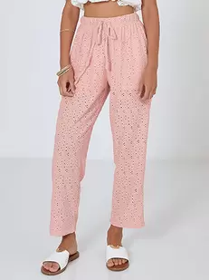 Broderie high waist trousers