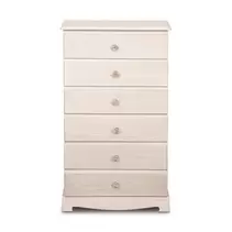 Συρταριέρα ξύλινη με 6 συρτάρια Rose εκρού 54.5x30x94.5 εκ.