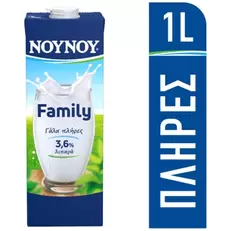 ΝΟΥΝΟΥ Family Γάλα 3,6% Λιπαρά 1lt