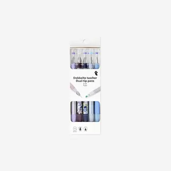Dual tip gel ink pens and highlighters - 5 pcs
