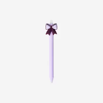 Erasable gel pen with bow topper