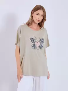 Top with strass butterfly