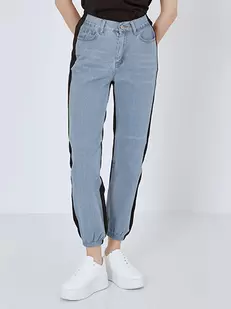 Trousers in contrast fabric
