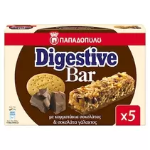 Μπάρες Δημητριακών Digestive Κομμάτια Σοκολάτας 5x28g