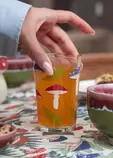 Drinking glass with mushrooms - 220 ml