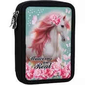 Κασετίνα Παραλληλόγραμμη BMU Διπλή Butterfly Unicorn