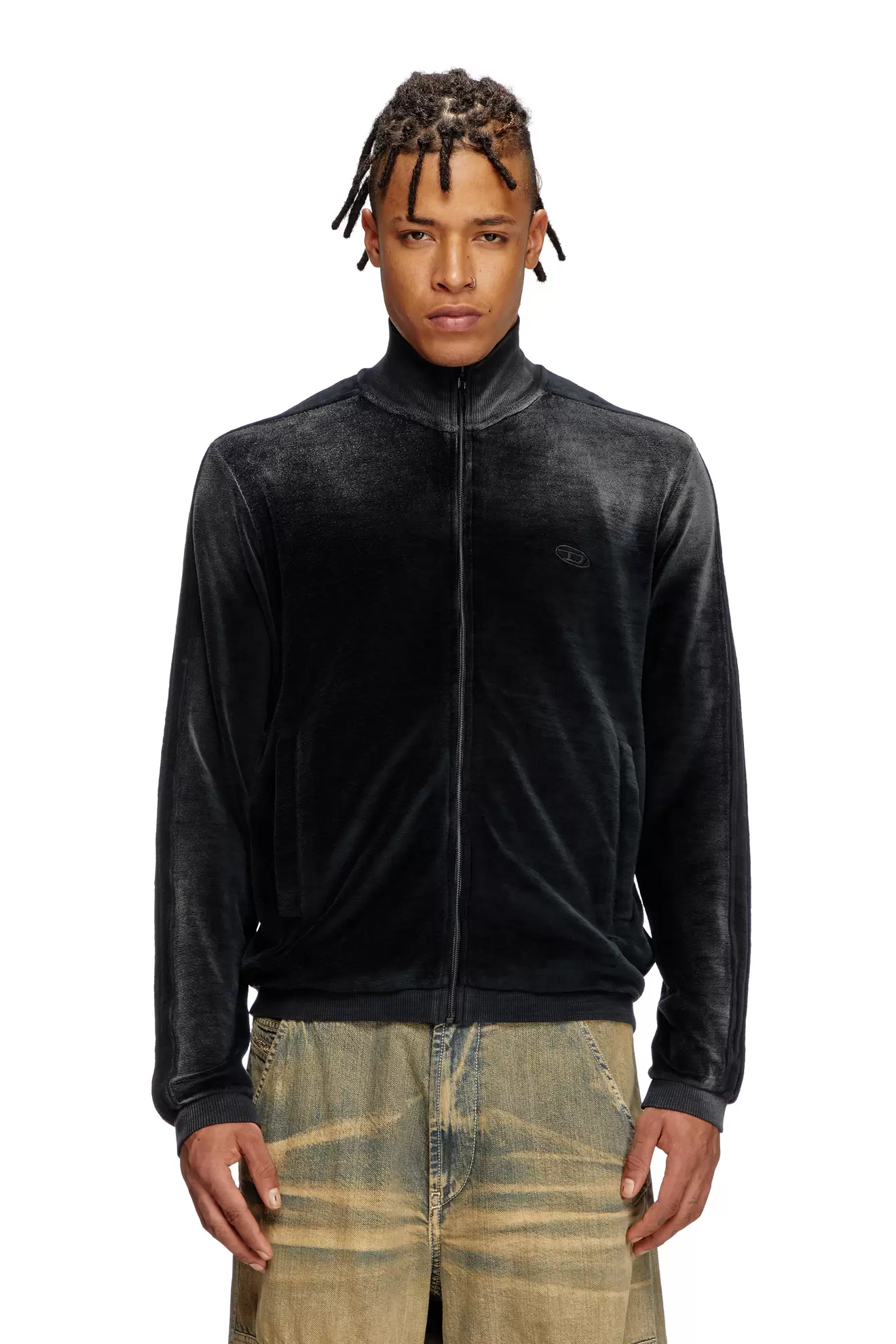 Faded velvet track jacket
