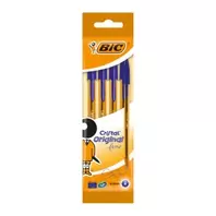 Bic Cristal Fine Στυλό Διαρκείας Λεπτή Μύτη (0.8mm) - Μπλε 4 Τεμάχια