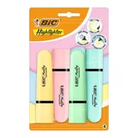 Bic Flat Highlighter Μαρκαδόροι Υπογράμμισης 4 Τεμάχια