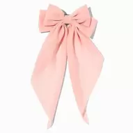 Blush Pink Long Tail Hair Bow Clip