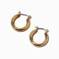 Gold-tone Tube 20mm Hoop Earrings