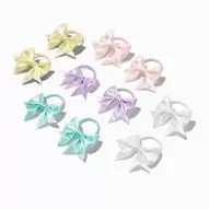 Claire's Club Satin Pastel Bow Hair Ties - 10 Pack