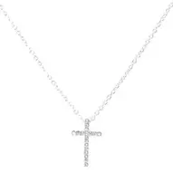 Silver Embellished Cross Pendant Necklace
