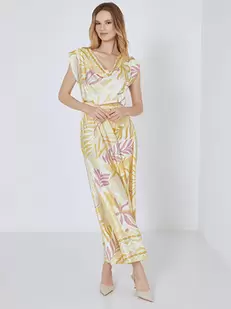 Dress maxi printed with belt