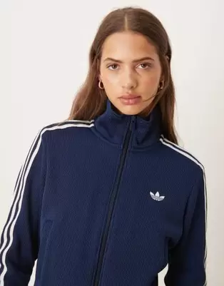 Adidas Originals Firebird knitted track top in navy