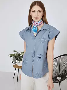 Shirt with perforated details