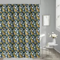 Κουρτίνα μπάνιου Geometric υφασμάτινη 180x200 εκ.