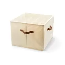 Παπουτσοθήκη υφασμάτινη 43x43x31 εκ. μπεζ
